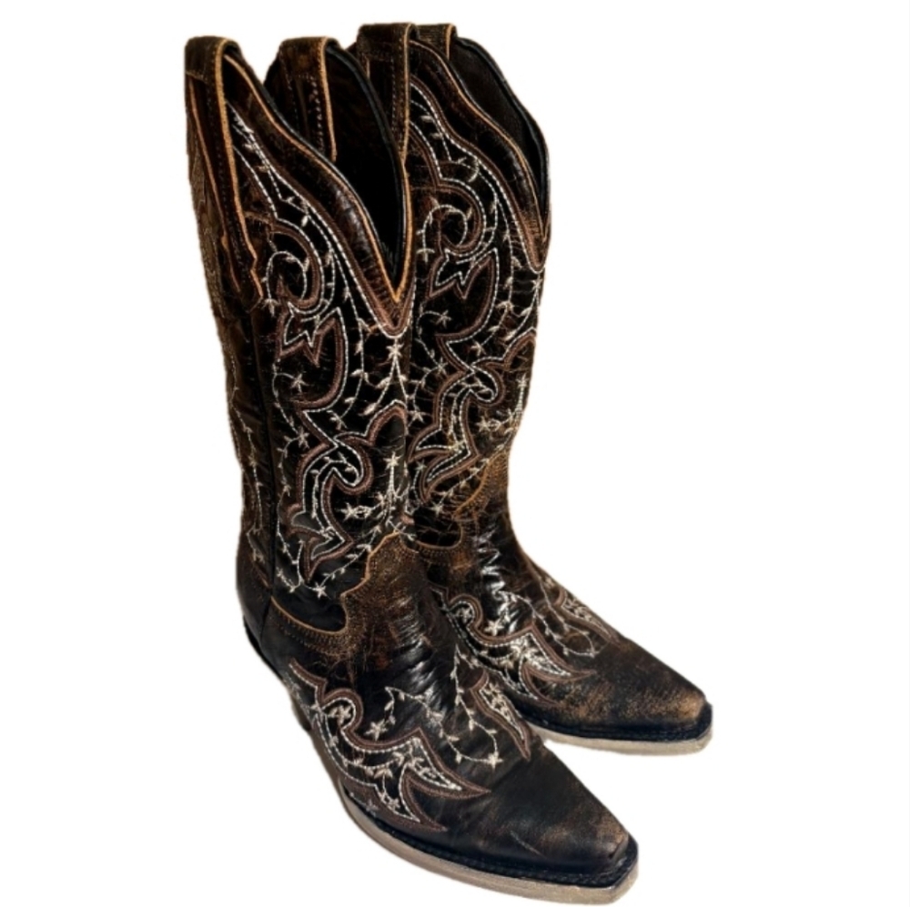 J.B. Dillon Embroidered Western Boots Size 6B